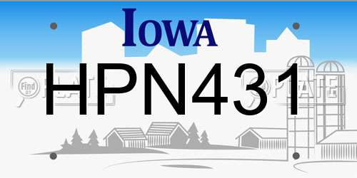 HPN431 Iowa License Plate