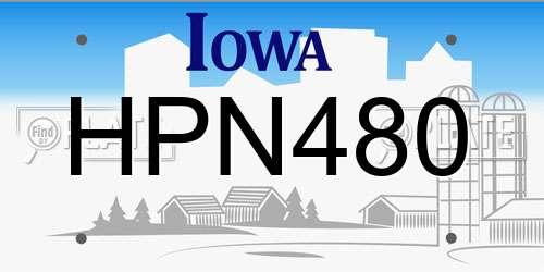 HPN480 Iowa License Plate