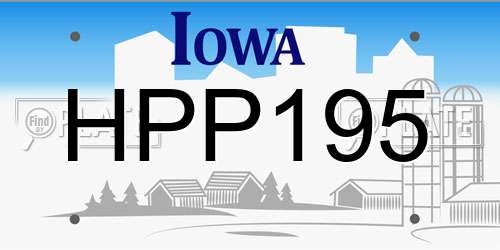HPP195 Iowa License Plate