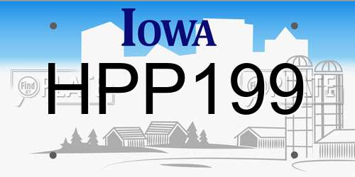 HPP199 Iowa License Plate
