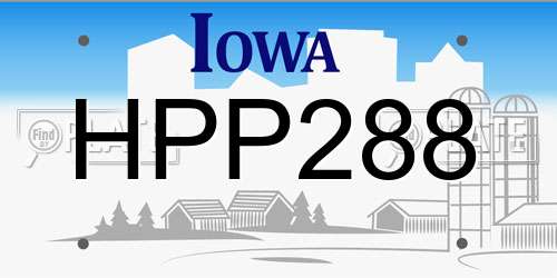 HPP288 Iowa License Plate