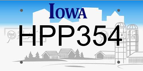 HPP354 Iowa License Plate