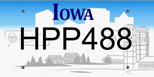 HPP488 Iowa License Plate