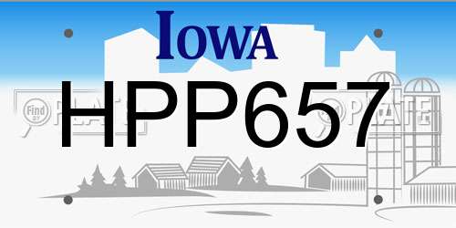 HPP657 Iowa License Plate
