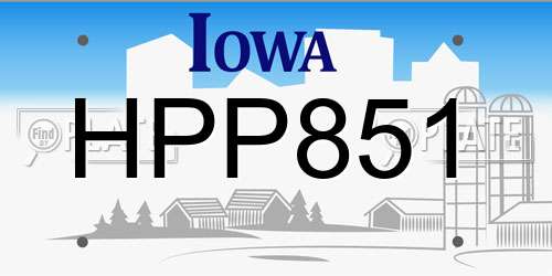 HPP851 Iowa License Plate