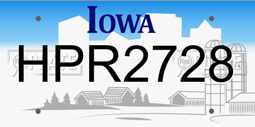 HPR2728 Iowa License Plate