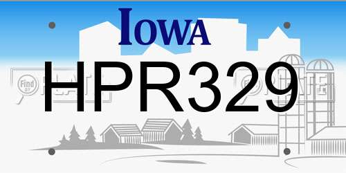 HPR329 Iowa License Plate