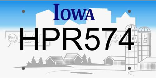 HPR574 Iowa License Plate