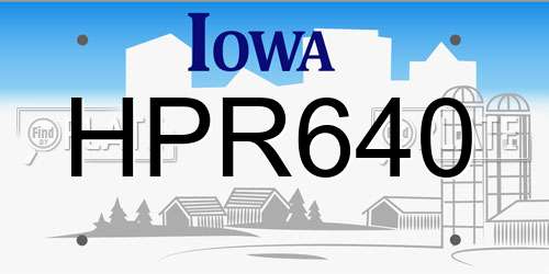 HPR640 Iowa License Plate