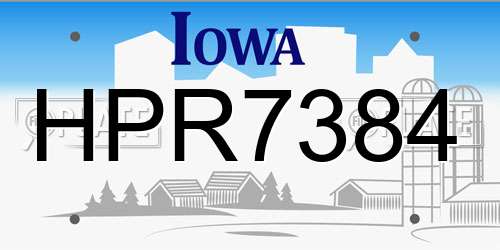 HPR7384 Iowa License Plate
