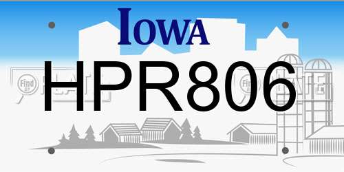 HPR806 Iowa License Plate