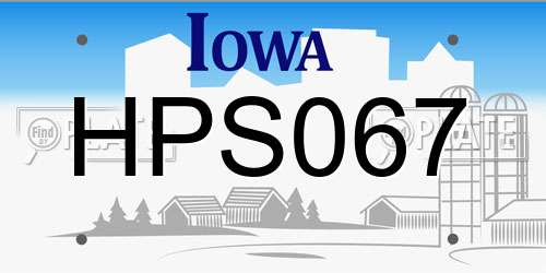 HPS067 Iowa License Plate