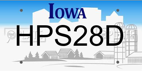 HPS28D Iowa License Plate