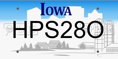 HPS28O Iowa License Plate