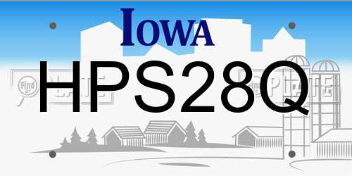 HPS28Q Iowa License Plate