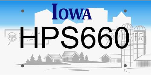 HPS660 Iowa License Plate