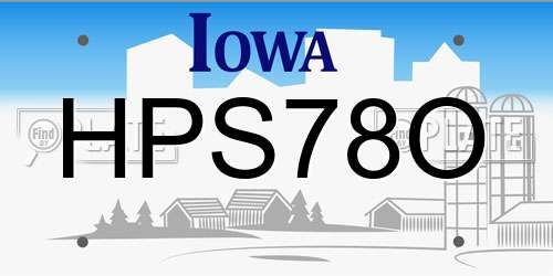 HPS78O Iowa License Plate