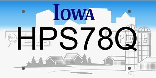 HPS78Q Iowa License Plate