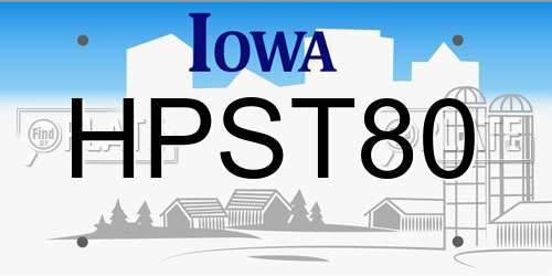 HPST80 Iowa License Plate