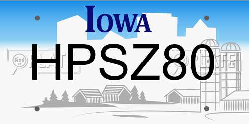 HPSZ80 Iowa License Plate