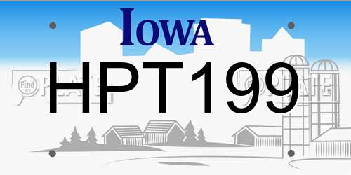 HPT199 Iowa License Plate