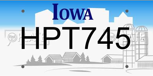HPT745 Iowa License Plate