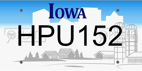 HPU152 Iowa License Plate