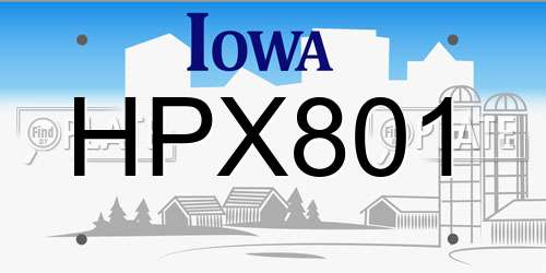 HPX801 Iowa License Plate