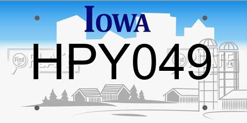 HPY049 Iowa License Plate