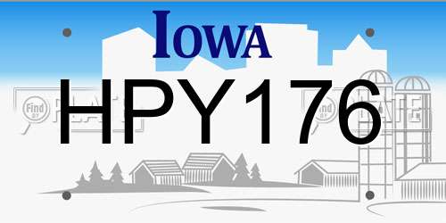 HPY176 Iowa License Plate