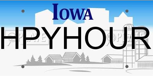 HPYHOUR Iowa License Plate