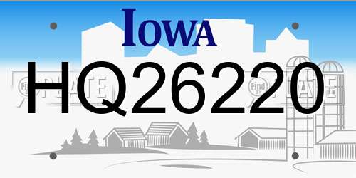 HQ26220 Iowa License Plate