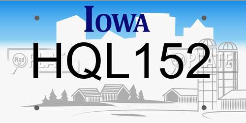 HQL152 Iowa License Plate