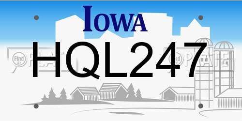 HQL247 Iowa License Plate