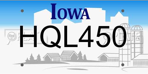 HQL450 Iowa License Plate