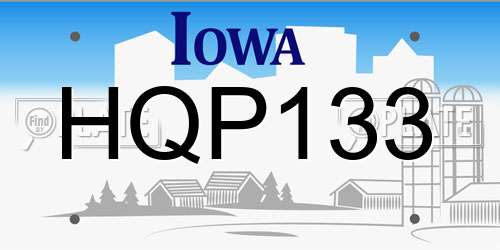 HQP133 Iowa License Plate
