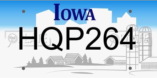 HQP264 Iowa License Plate