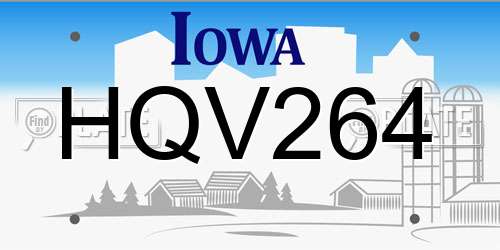 HQV264 Iowa License Plate