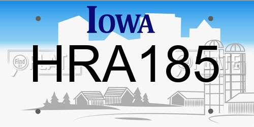 HRA185 Iowa License Plate