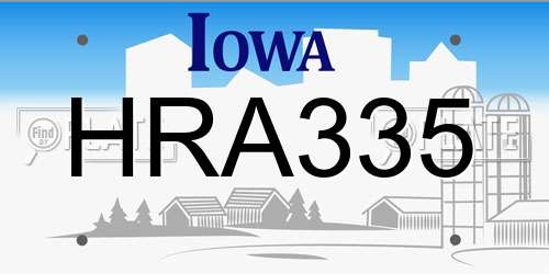 HRA335 Iowa License Plate
