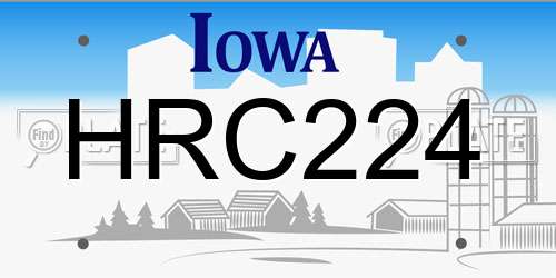 HRC224 Iowa License Plate