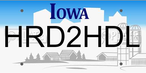 HRD2HDL Iowa License Plate