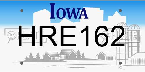 HRE162 Iowa License Plate