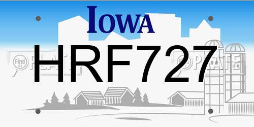 HRF727 Iowa License Plate