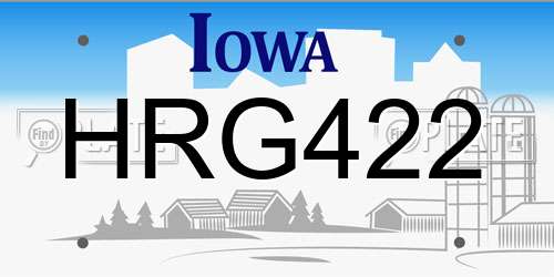 HRG422 Iowa License Plate