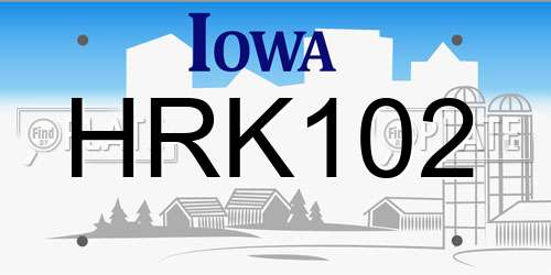 HRK102 Iowa License Plate
