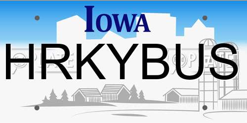 HRKYBUS Iowa License Plate