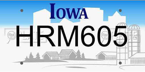 HRM605 Iowa License Plate