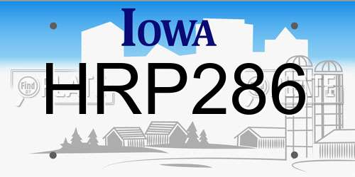 HRP286 Iowa License Plate