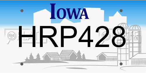 HRP428 Iowa License Plate